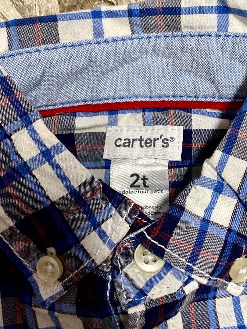 Original Carter’s Checkered Longsleeves Polo for Toddler, Babies & Kids ...