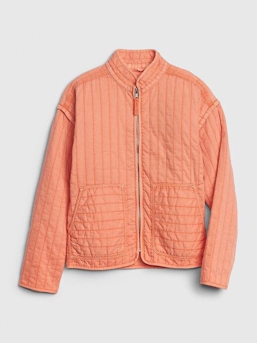 Original GAP quilted cotton salmon pink jacket ML, Women's Fashion