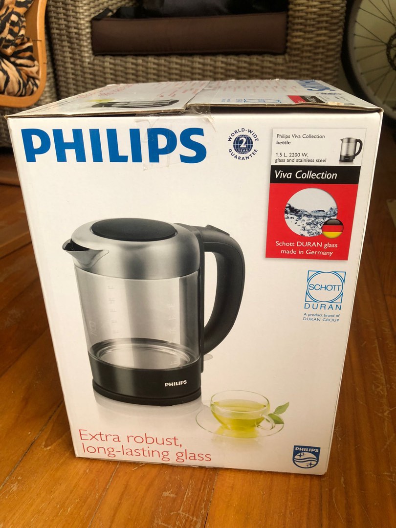 Philips Extra Robust Long Lasting Glass Kettle, TV & Home Appliances