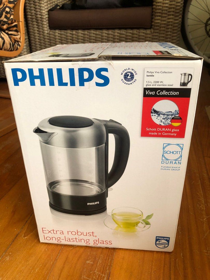 Philips Extra Robust Long Lasting Glass Kettle, TV & Home Appliances
