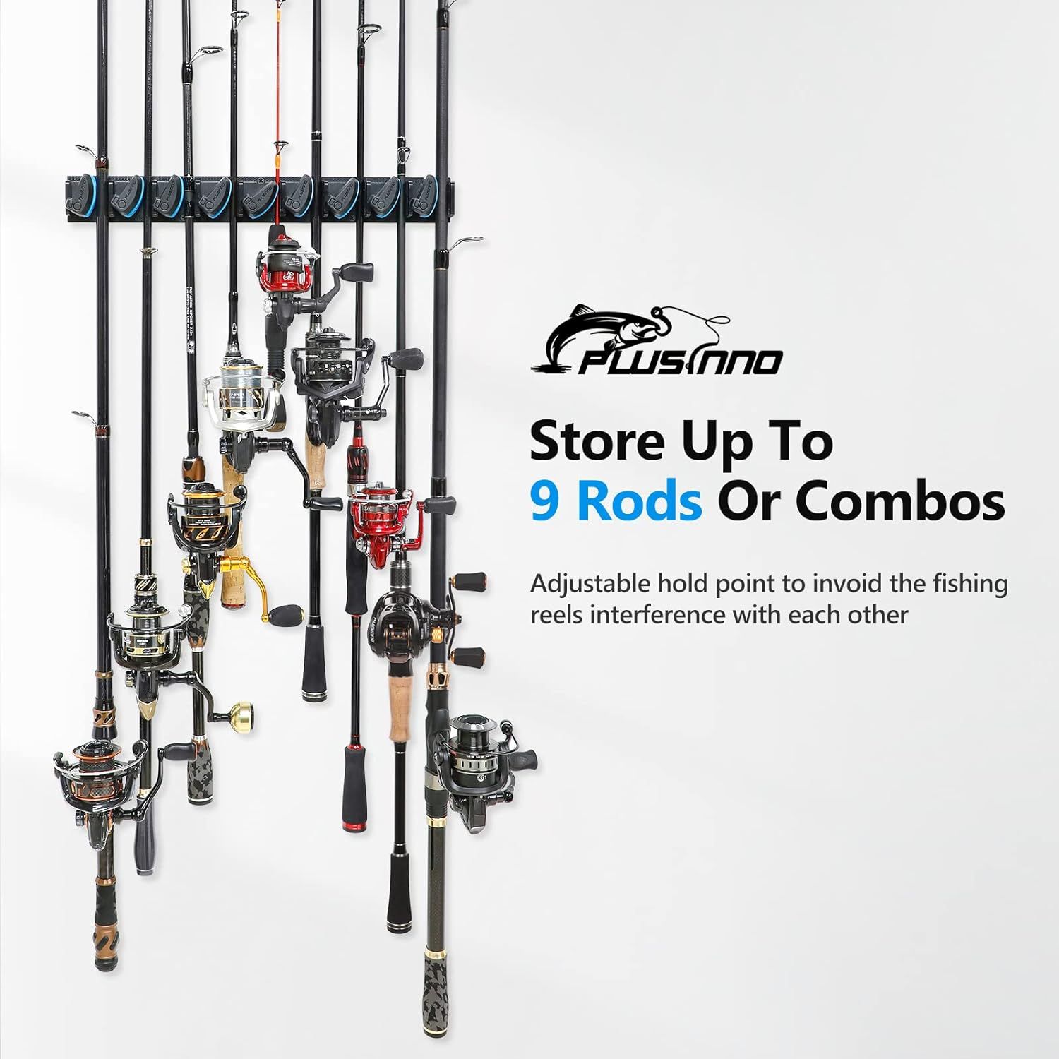  Vertical Fishing Rod Holder,Wall Mounted Rack