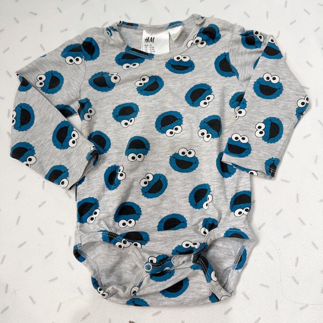 Preloved H M romper Cookie Monster for boy Babies Kids Babies