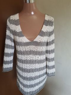 [PRELOVED] Lightly Used GAP Stripe Crochet Knitted Beach Cover Up Dress Size XS-Medium