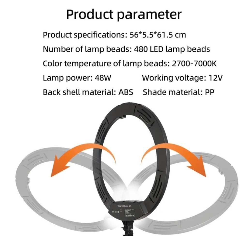Proocam JY-22 (22 inch) Led ring light phone camera with stand 1.9meter ...