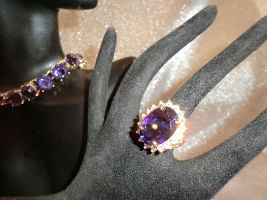 Purple necklace online and earrings
