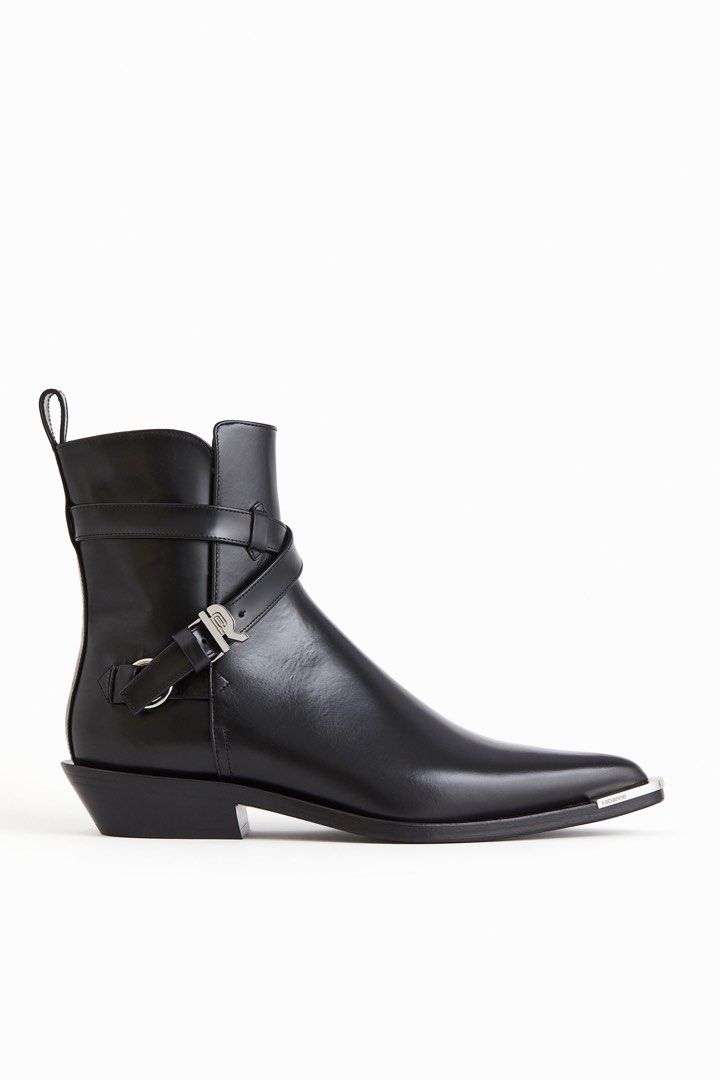 Rabanne x H M buckle detail leather boots Women s Fashion