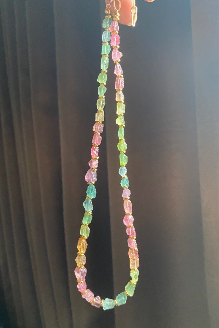 Rainbow tourmaline necklace deals