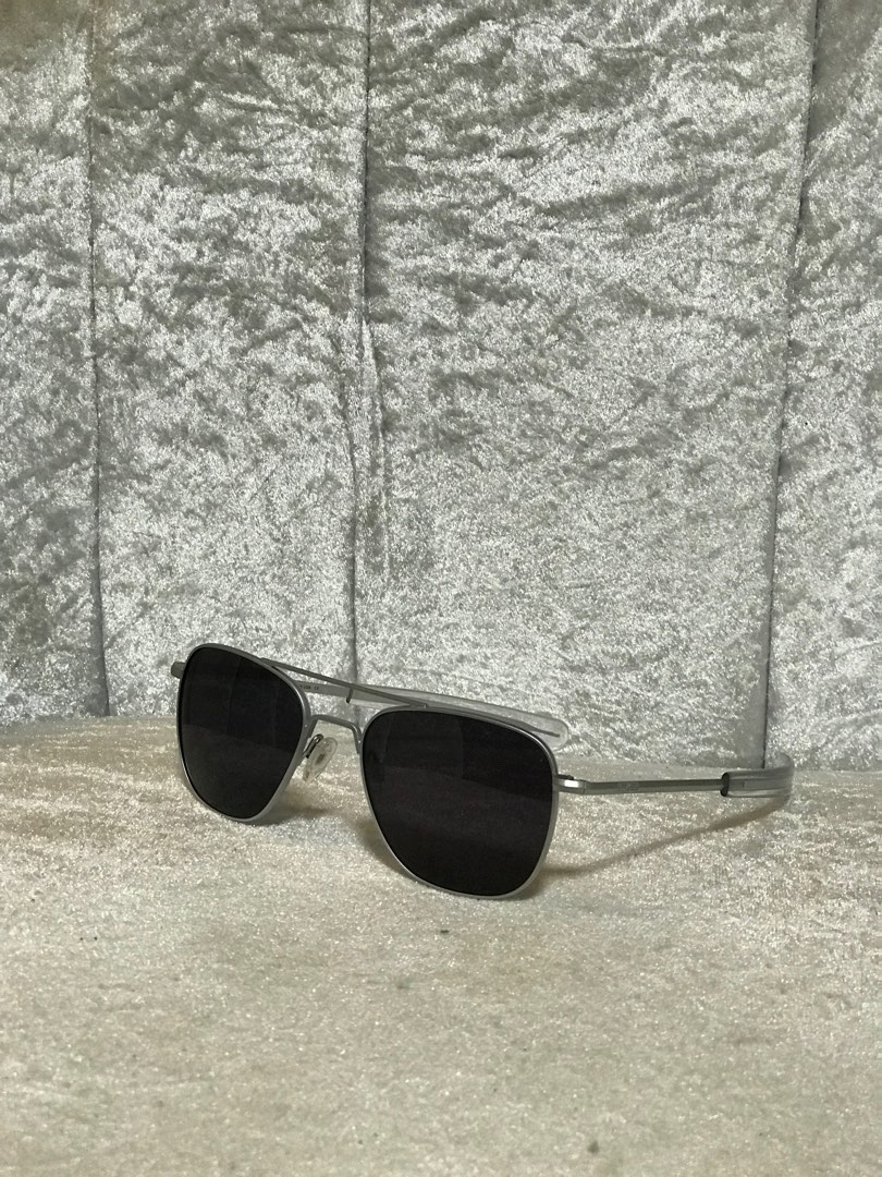 Randolph Military Matte Chrome Aviator Sunglasses, Men's Fashion
