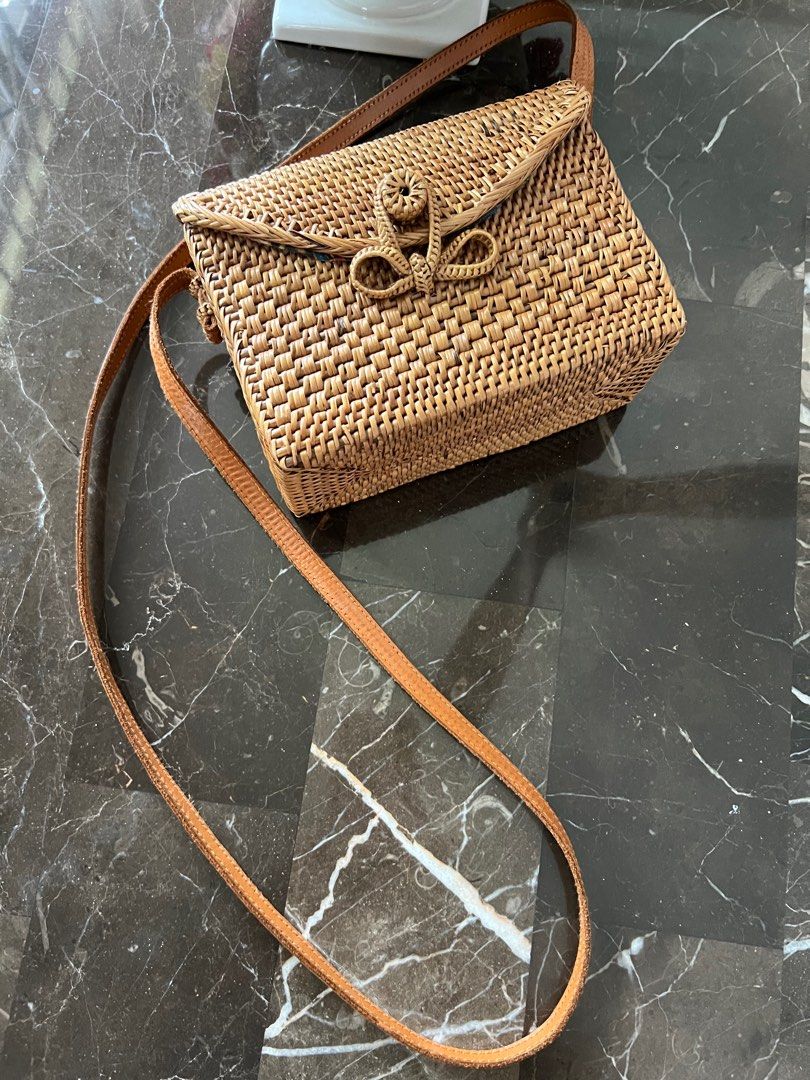Rattan bag rectangle sales