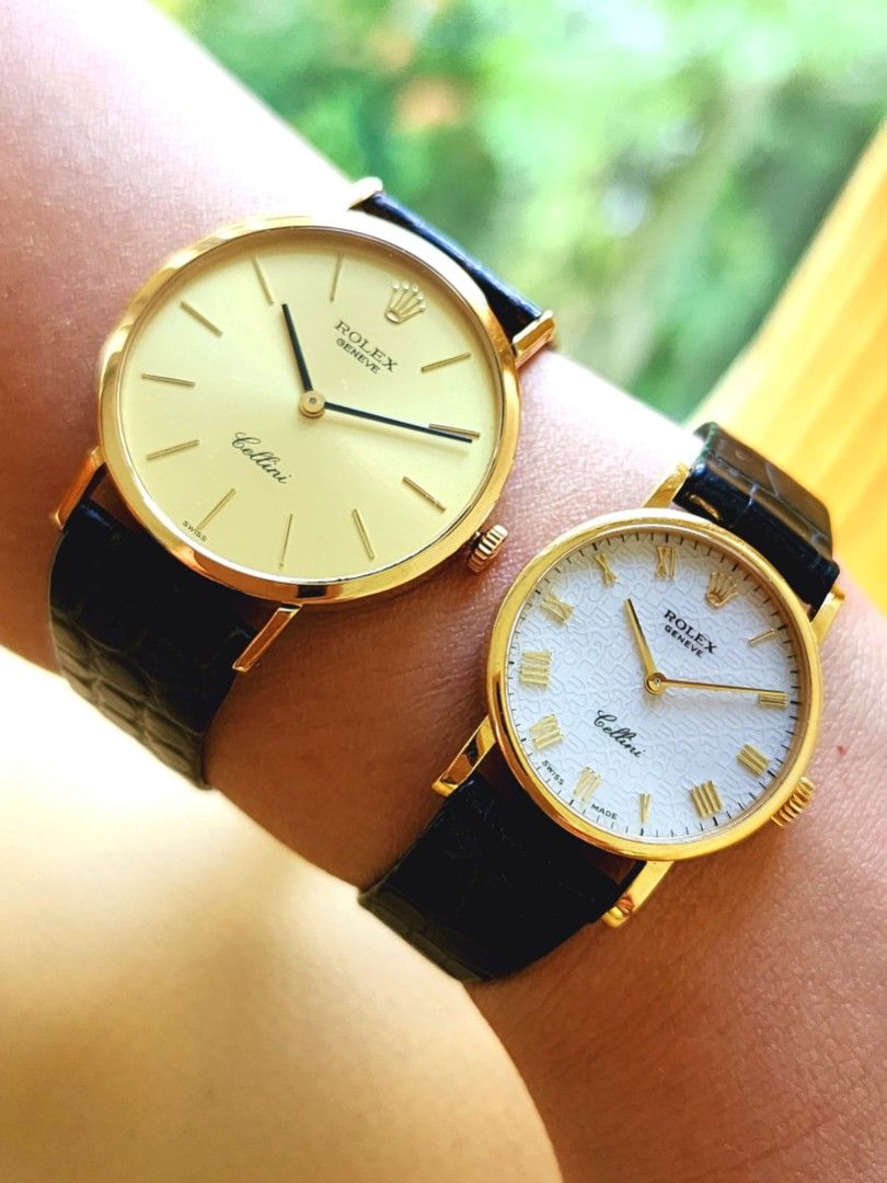 Gold rolex leather strap hotsell