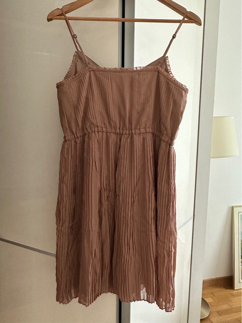 Romantic Broadway and Broome silk dress in soft brown