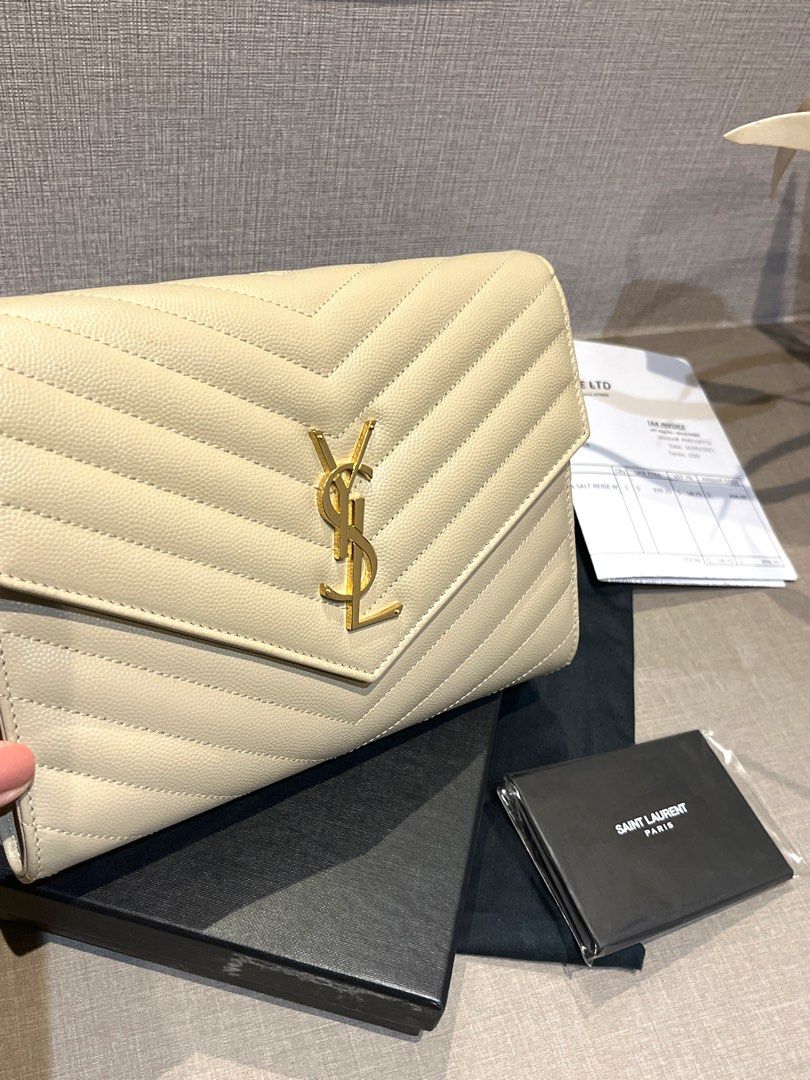 SAINT LAURENT CLUTCH SEA SALT