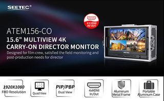 SEETEC ATEM156-CO 15.6 INCH LIVE STREAMING BROADCAST DIRECTOR MONITOR CARRY-ON WITH 4 HDMI INPUT OUTPUT