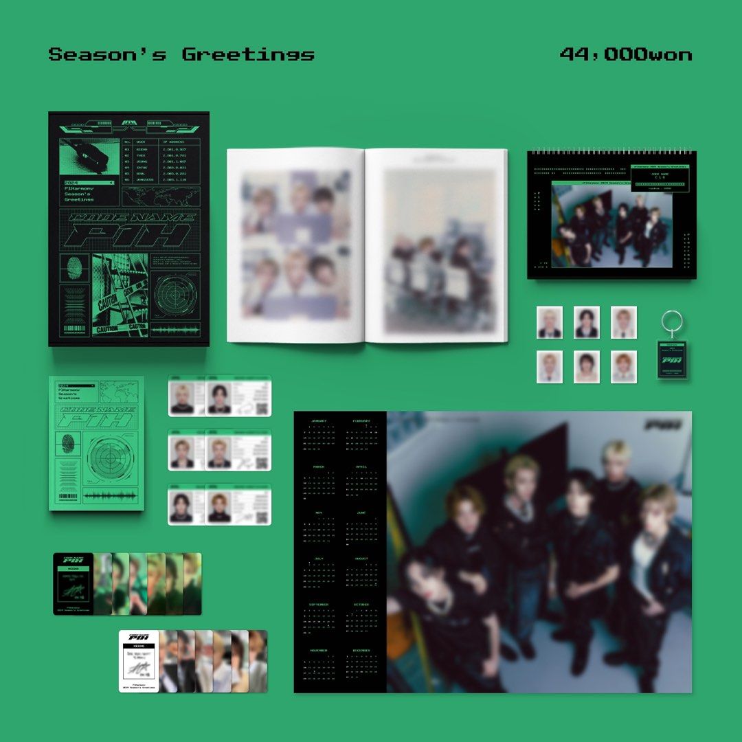 [SG GO] P1Harmony 2024 Seasons Greeting and Trading Card, Hobbies