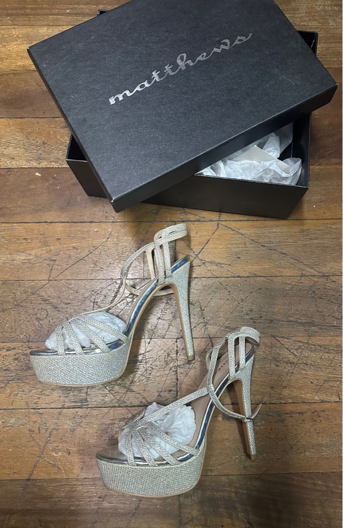 NINA Women's Silver Sandals pre owned Platform Heels Wedding Size 7 M | eBay-hkpdtq2012.edu.vn