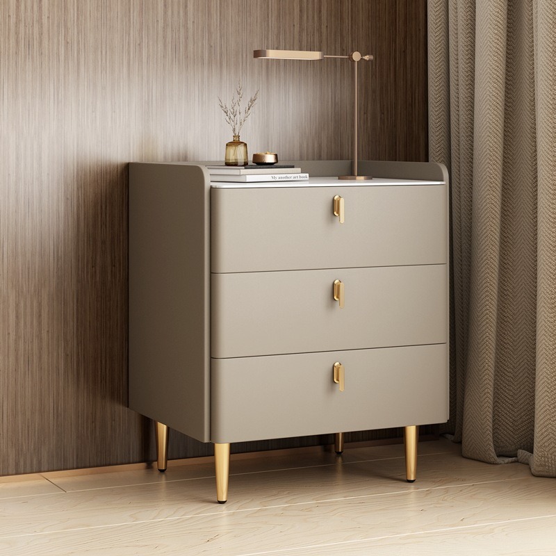 Simple modern light luxury Italian style Bedside table minimalist large