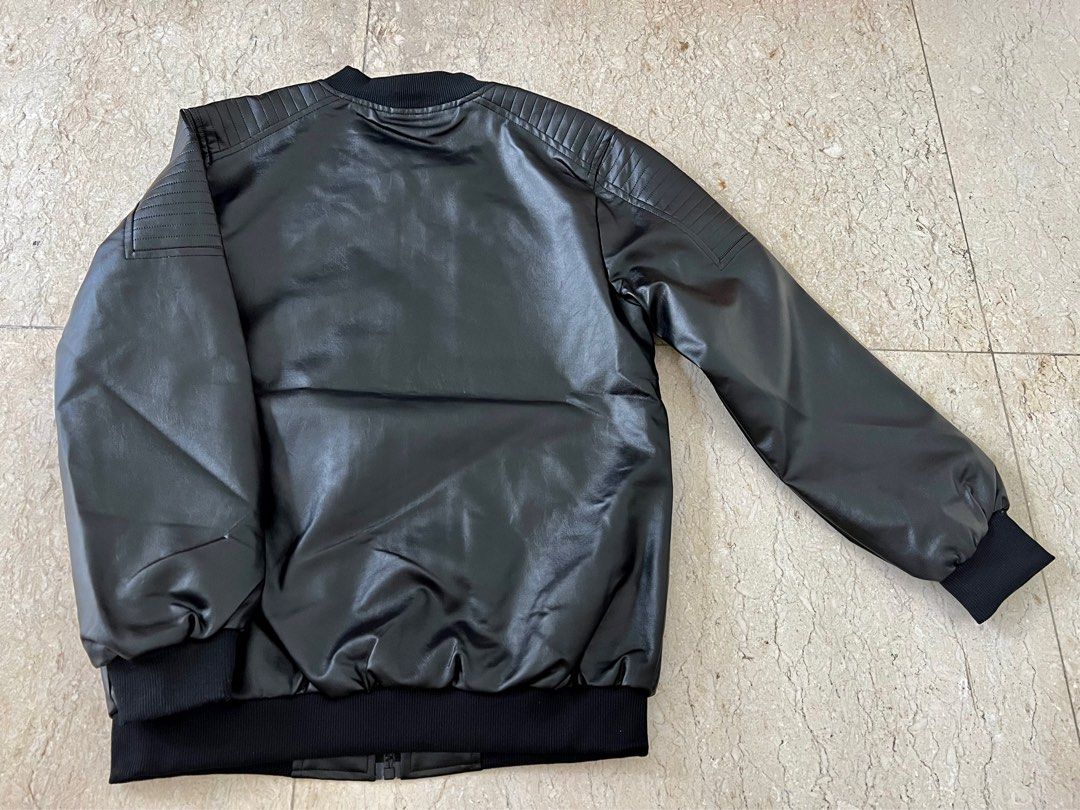 Casual vintage zipper placket pu jacket top