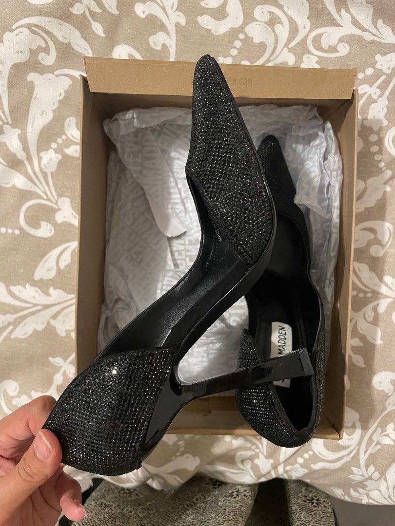 Steve madden black rhinestone heels discount