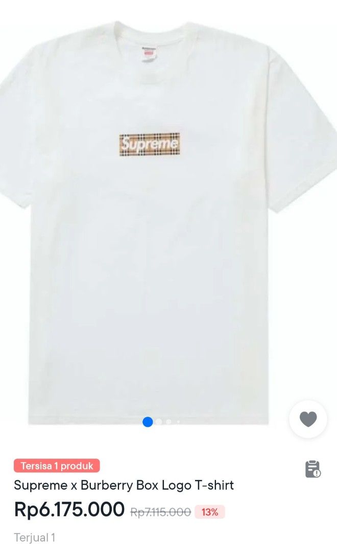 Supreme/Burberry Box Logo Tee WHITE Sサイズ Supreme シュプリーム