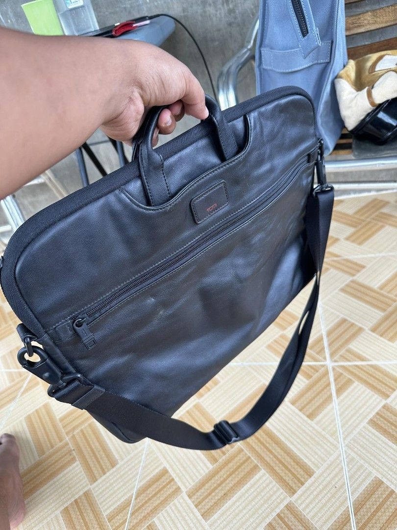 Tumi Leather Laptop Bag, Men's Fashion, Bags, Briefcases on Carousell