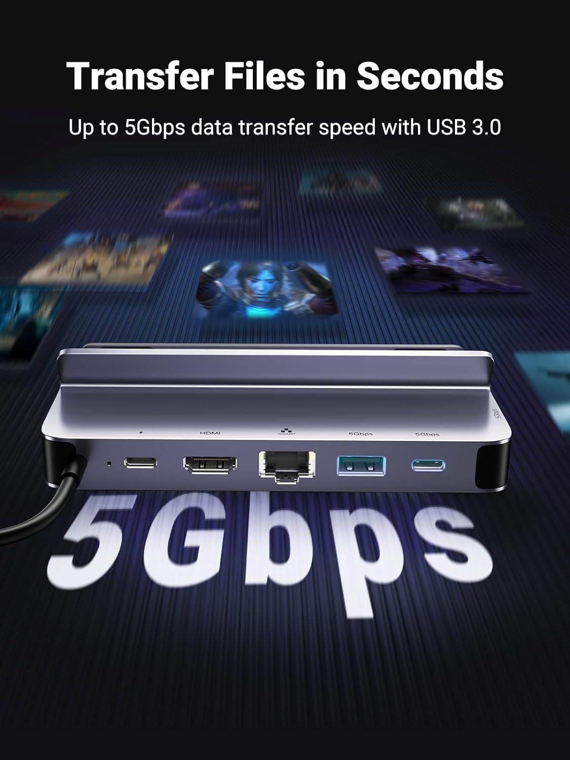 UGREEN Steam Deck Dock, 6-in-1 USB C Docking Station with 4K@60Hz HDMI ...