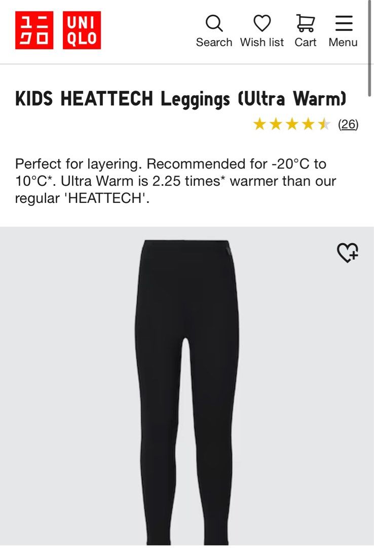 Uniqlo heat tech ultra warm leggings 130, Babies & Kids, Babies & Kids  Fashion on Carousell