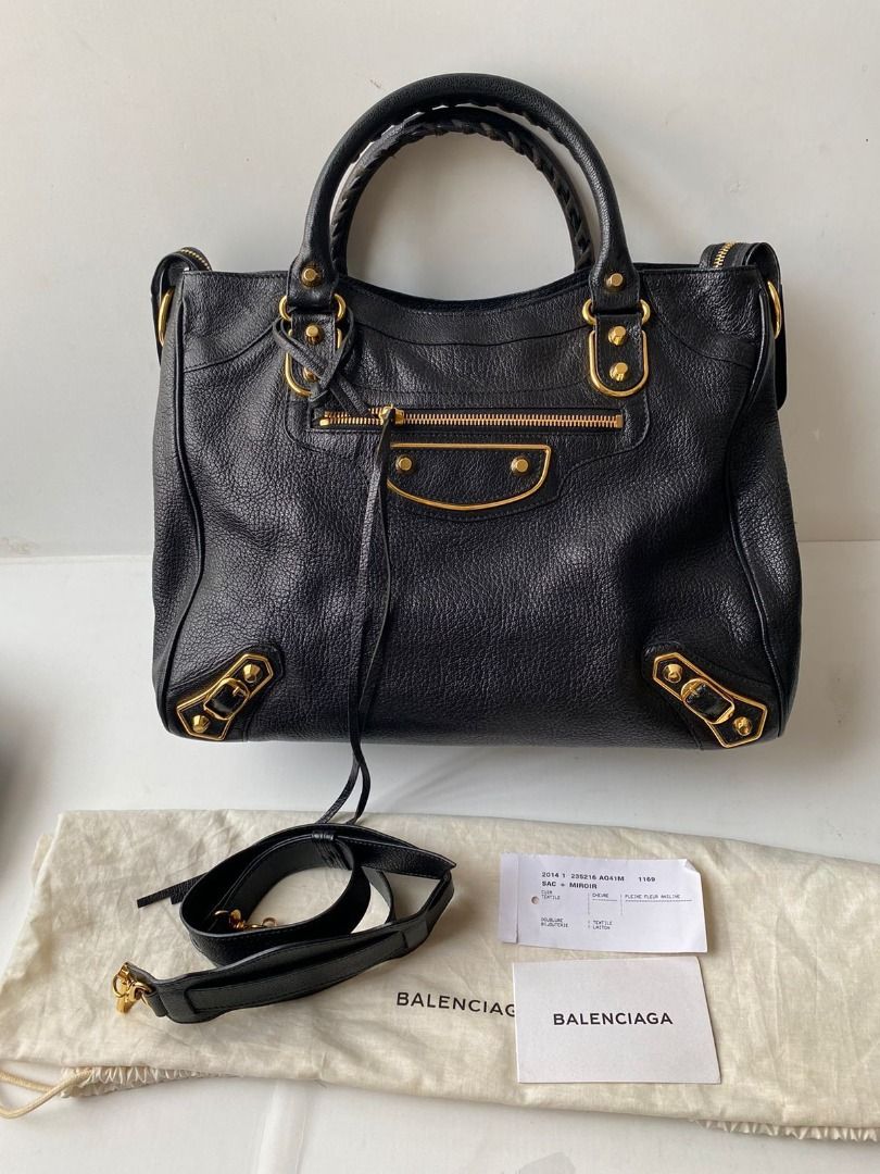 VGC Balenciaga Velo black GHW 2014 size size 35x27 cm with strap db yearcard booklet la