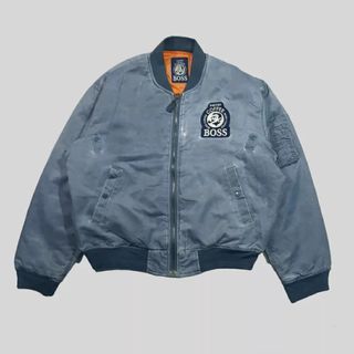 Vintage suntory coffee boss dyed garment MA-1 flight jacket