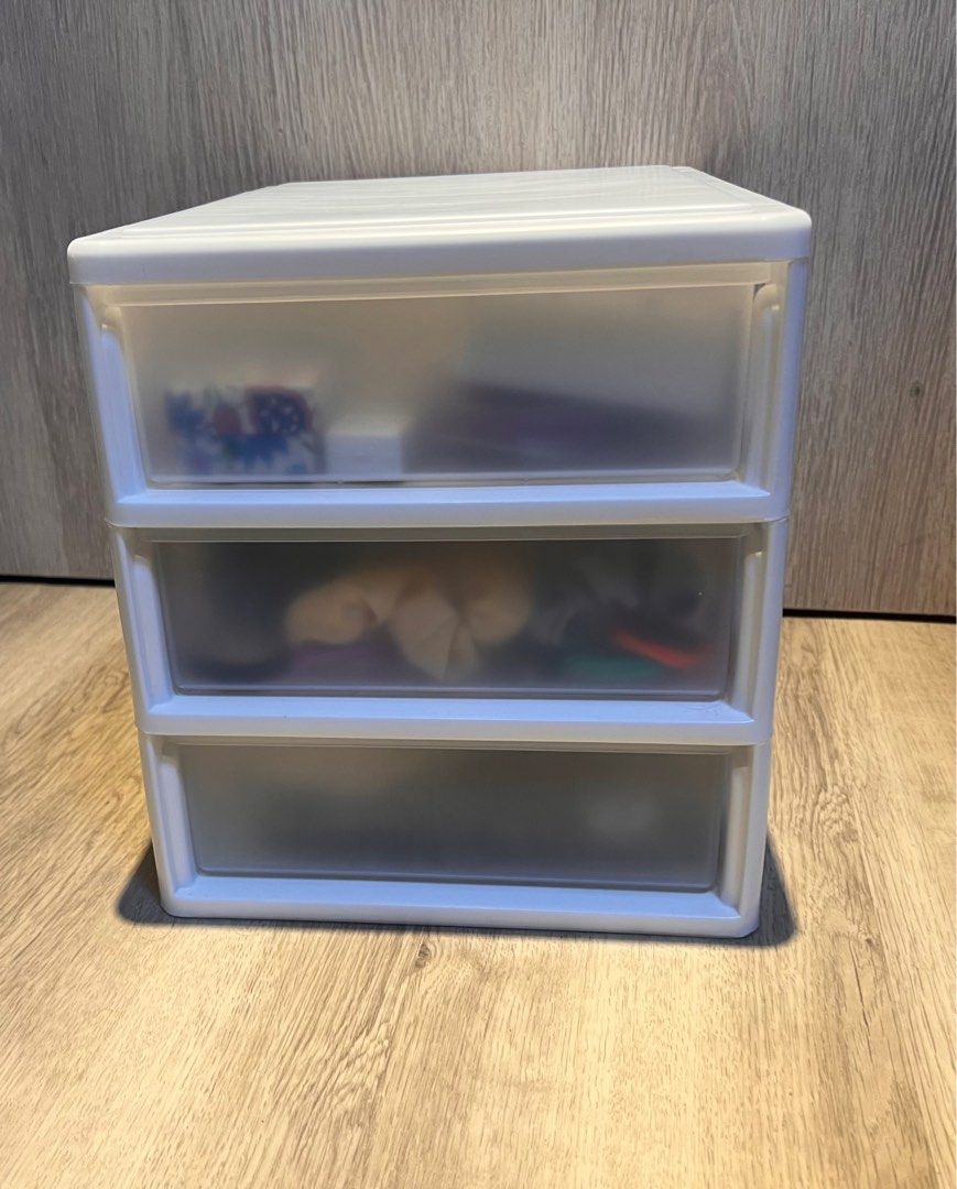 White plastic 3 compartment organiser, Furniture & Home Living, Home ...
