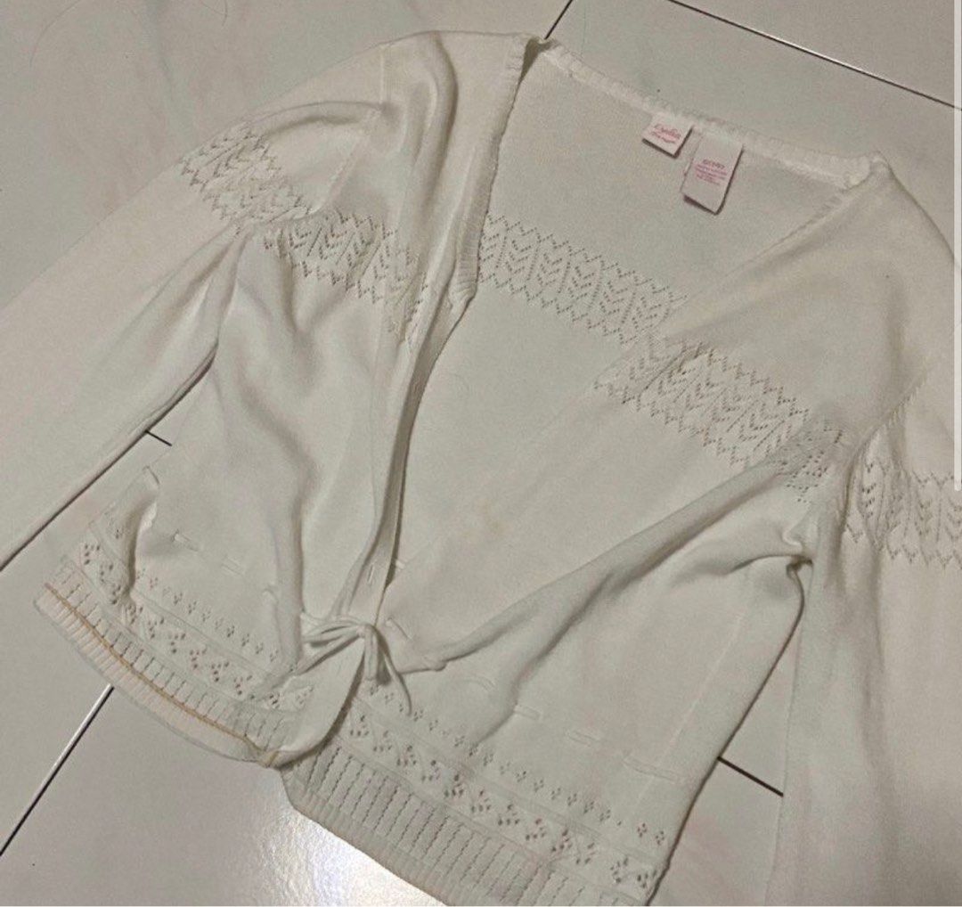 white vintage balletcore cardigan Women s Fashion Coats Jackets