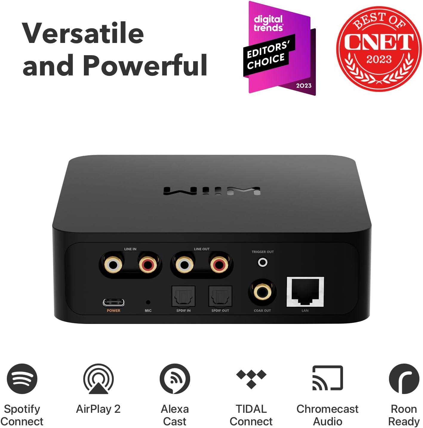 WiiM Pro AirPlay 2 Receiver Chromecast Audio WiFi Multiroom Streamer Compatible with Alexa Siri and Google Assistant Stream Hi Res Audio from