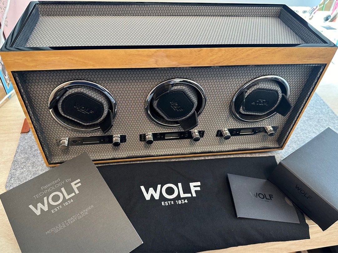 Wolf meridian cheap triple watch winder