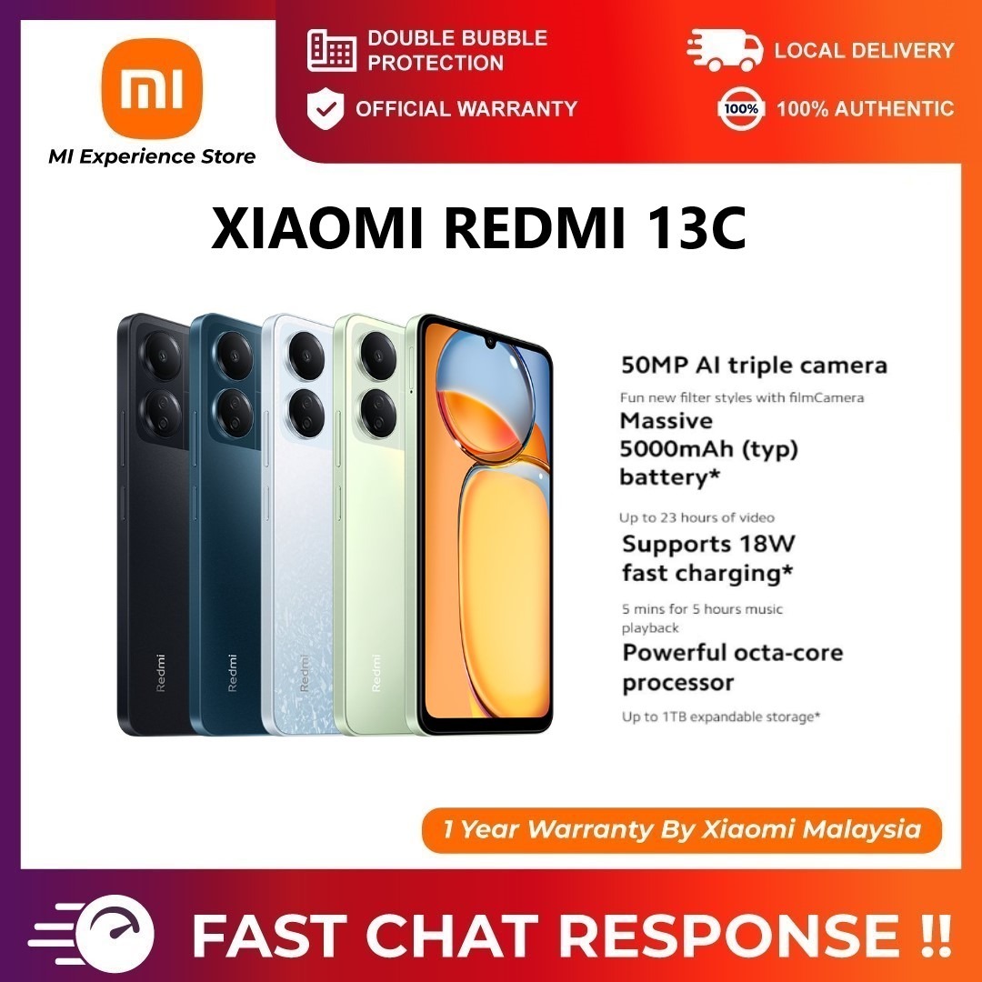 Xiaomi Redmi 13C, 6.74 Dot Drop display, MediaTek Helio G85 processor, 8GB + 256GB, 50MP camera