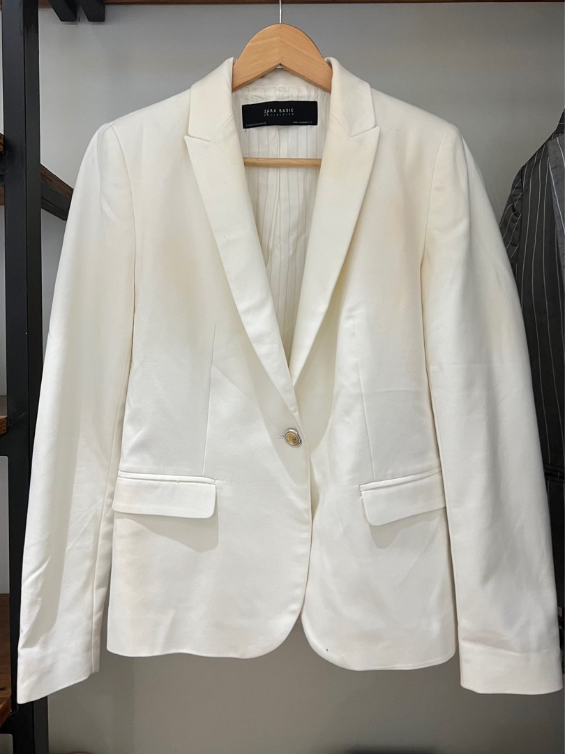 Zara White Blazer, Women's Fashion, Coats, Jackets and Outerwear on