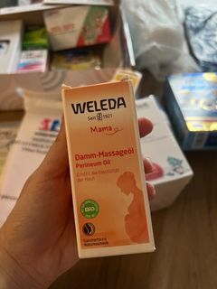 80% left - Weleda perineum massage oil (prevent vagina crack from giving birth)