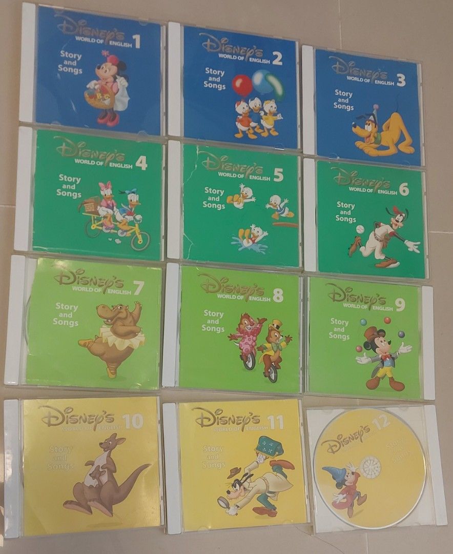 迪士尼美語世界1-12 CD, Story and song ,Disney, 興趣及遊戲, 音樂