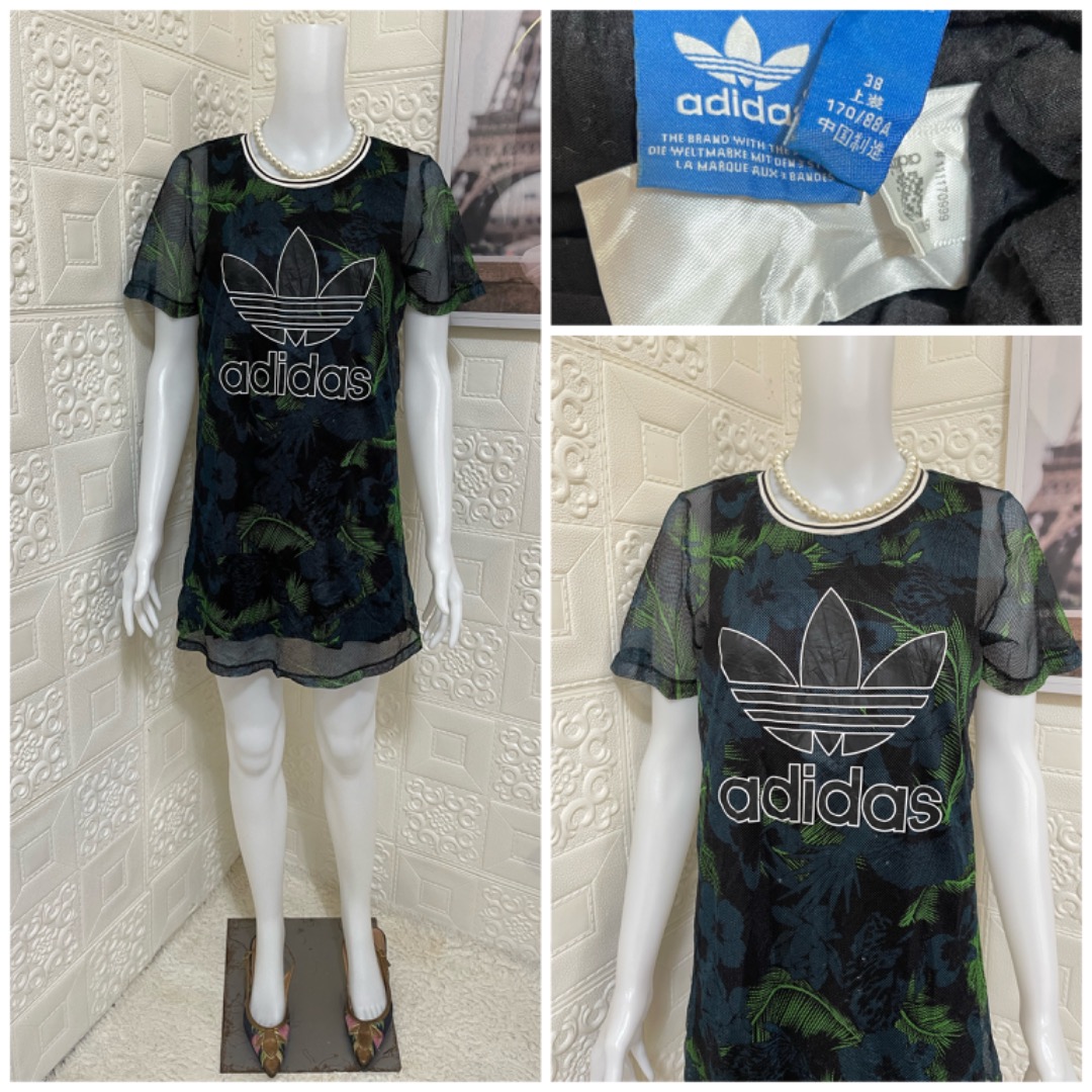 Adidas Overlay Net Shirt Dress, Women's Fashion, Dresses & Sets ...