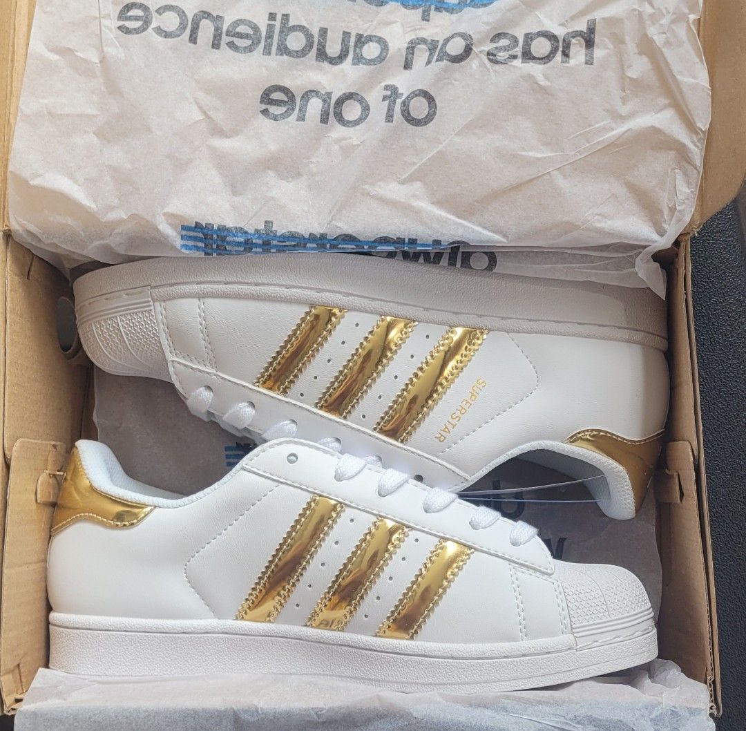 Adidas Superstar White Gold EU38 Men s Fashion Footwear