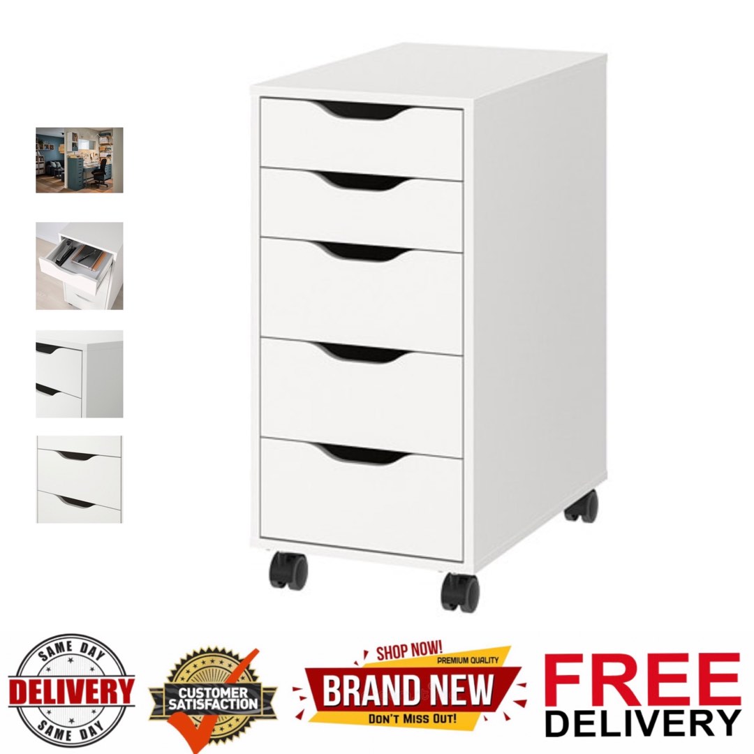 ALEX Drawer unit on castors IKEA white drawer ikea ALEX Drawer unit on castors  White/black 36×76, Furniture & Home Living, Furniture, Shelves, Cabinets &  Racks on Carousell