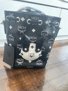 MCM blue visetos tote bag, Luxury, Bags & Wallets on Carousell