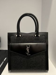 Saint Laurent Le 5 À 7 Croc Embossed Leather Bag - Nero,brick