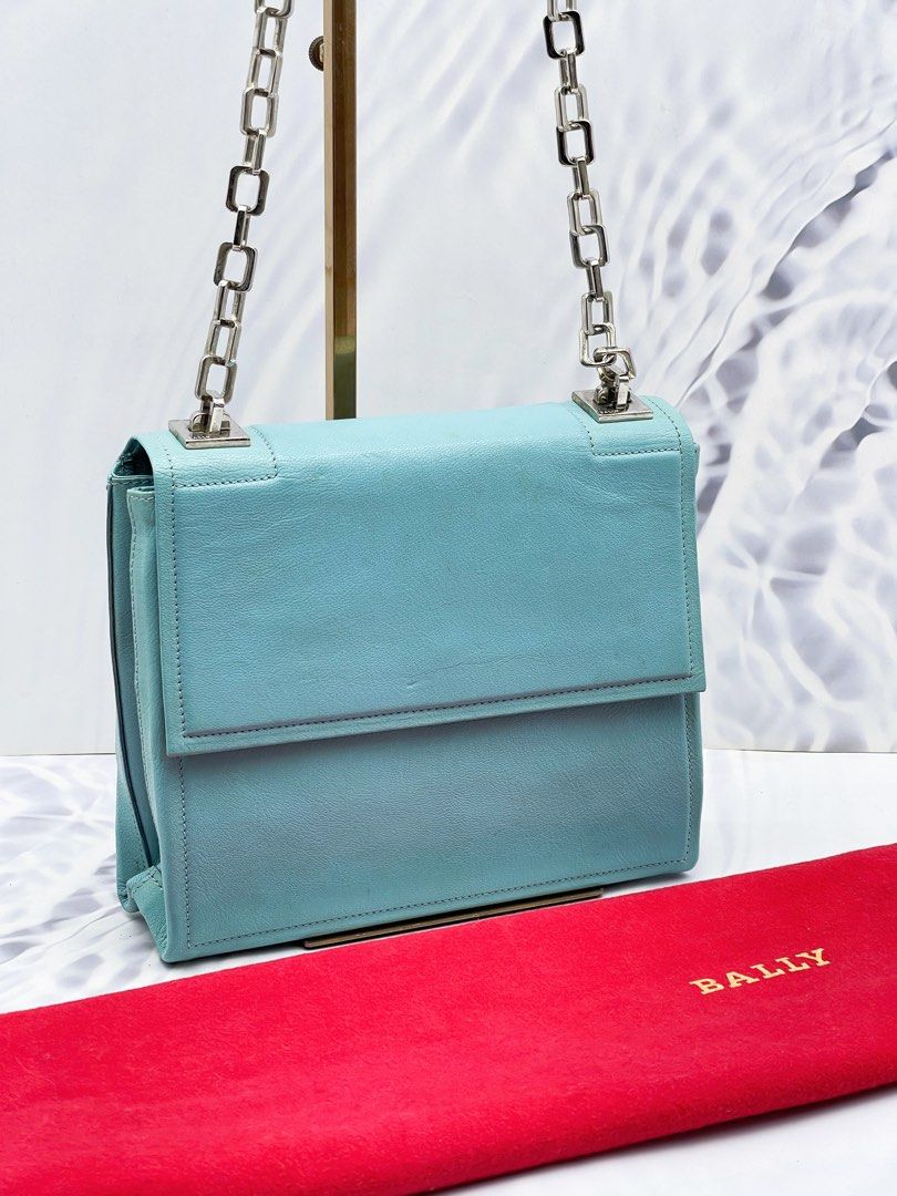 BALLY FLAP CALFSKIN LEATHER CHAIN SHOULDER BAG Luxury Bags