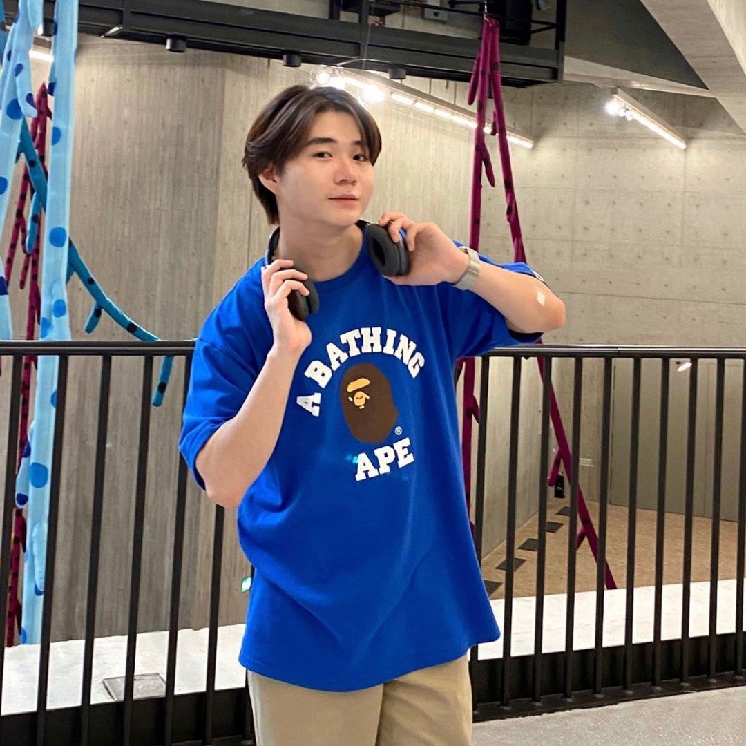 Blue online bape shirt