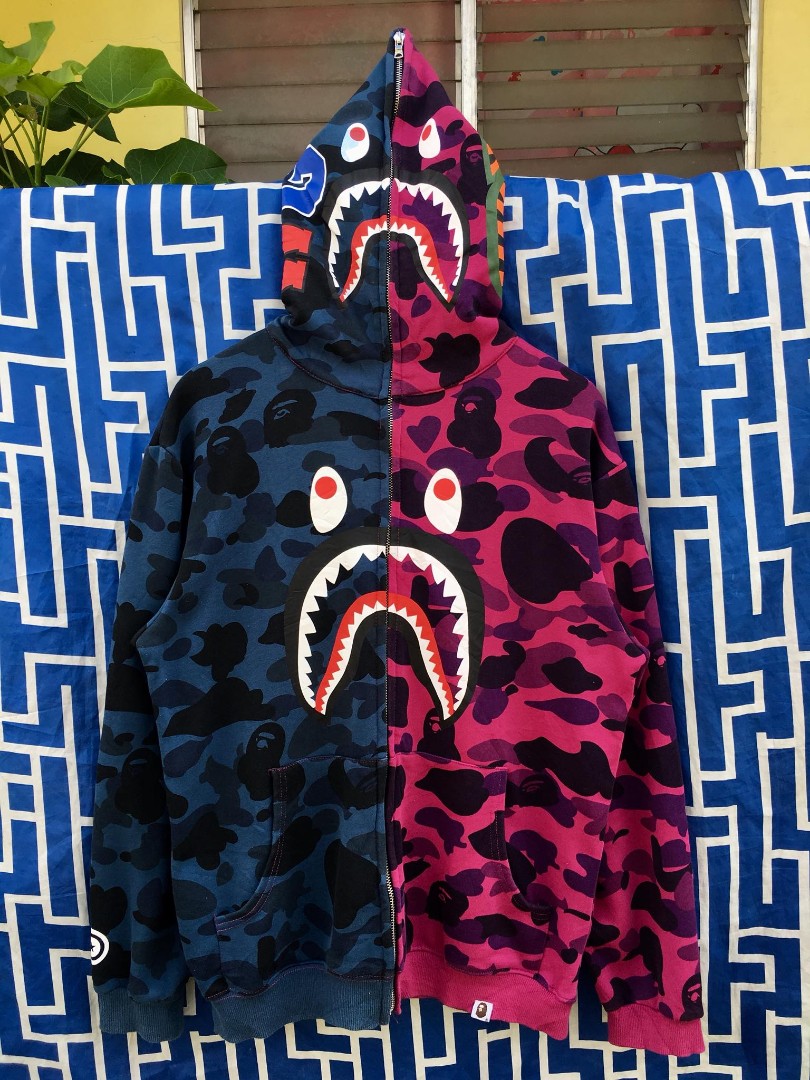 Bape Shark Hoodie, Men's Fashion, Coats, Jackets and Outerwear on Carousell