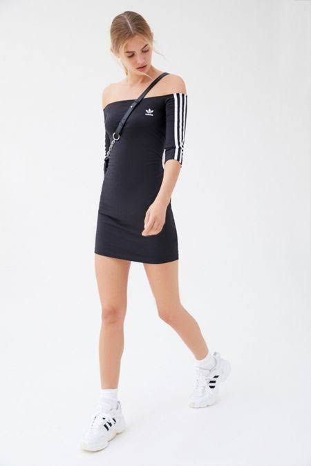 SALE Black Adidas Off Shoulder Bodycon Dress Women s Fashion Dresses Sets Dresses on Carousell