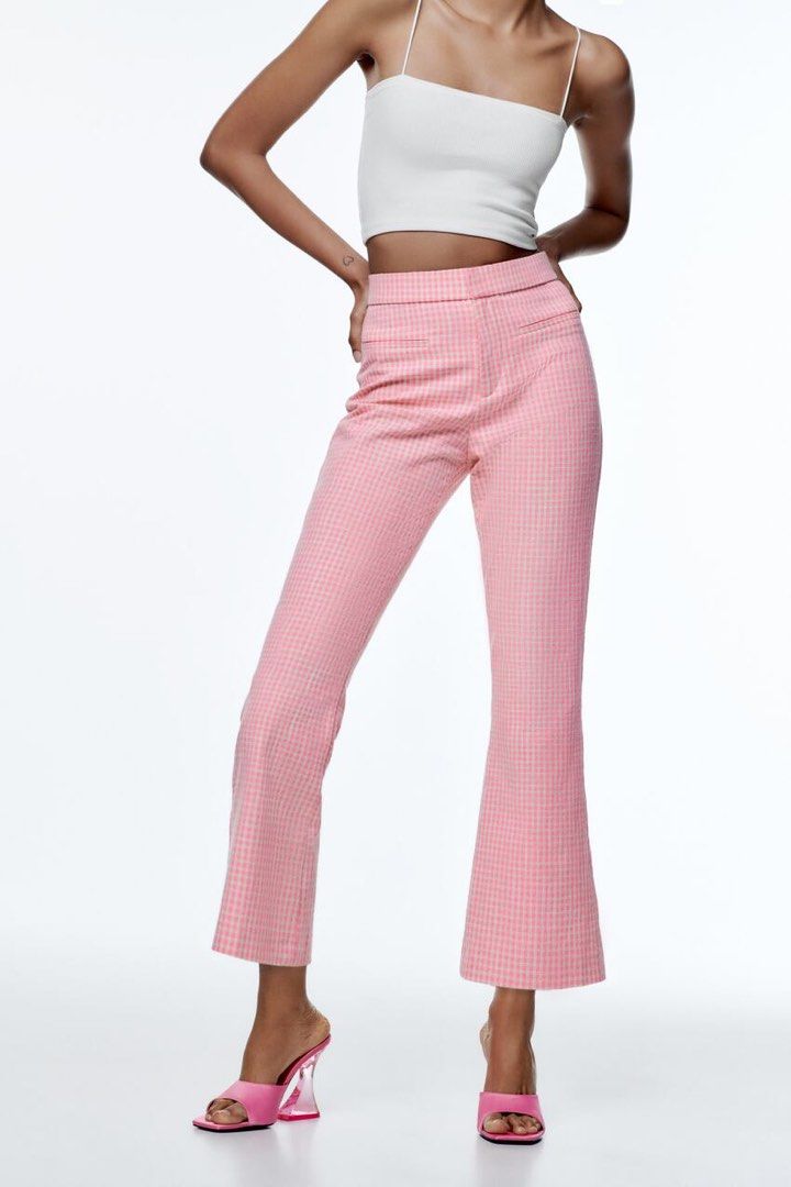 Gingham flare pants 2025