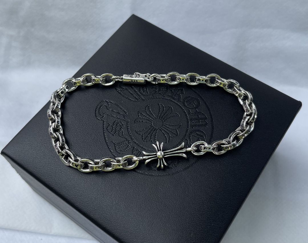 CHROME HEARTS Unisex Street Style Chain Silver Logo Bracelets