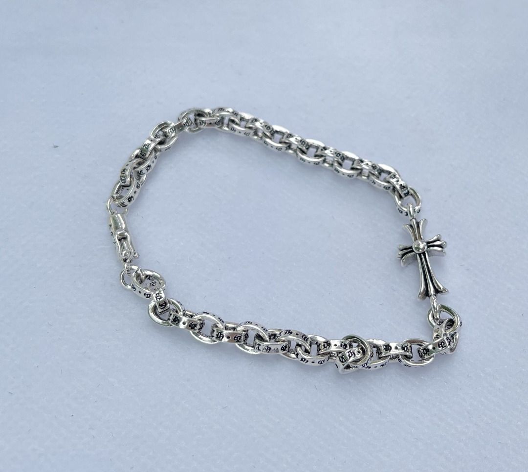 CHROME HEARTS Unisex Street Style Chain Silver Logo Bracelets