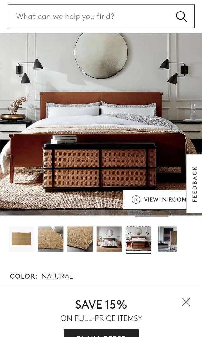 [Brand new] CB2 Jute Handwoven Rug 5' x 8', Furniture & Home Living, Home Decor, Carpets, Mats