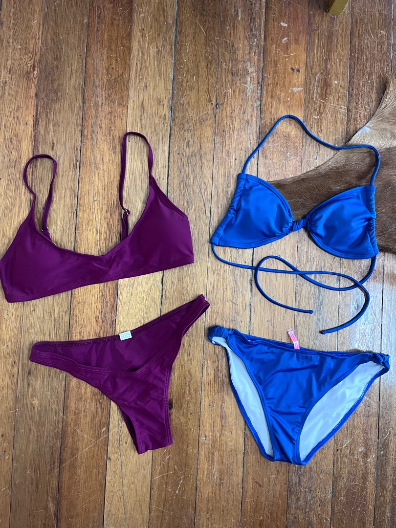 Bundle 3: blue and burgundy bikini small, Women's Fashion, Swimwear ...
